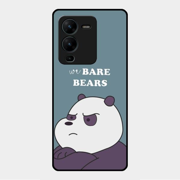We Bare Bears Blue Glossy Metal Case Cover For Vivo V25 Pro 5G