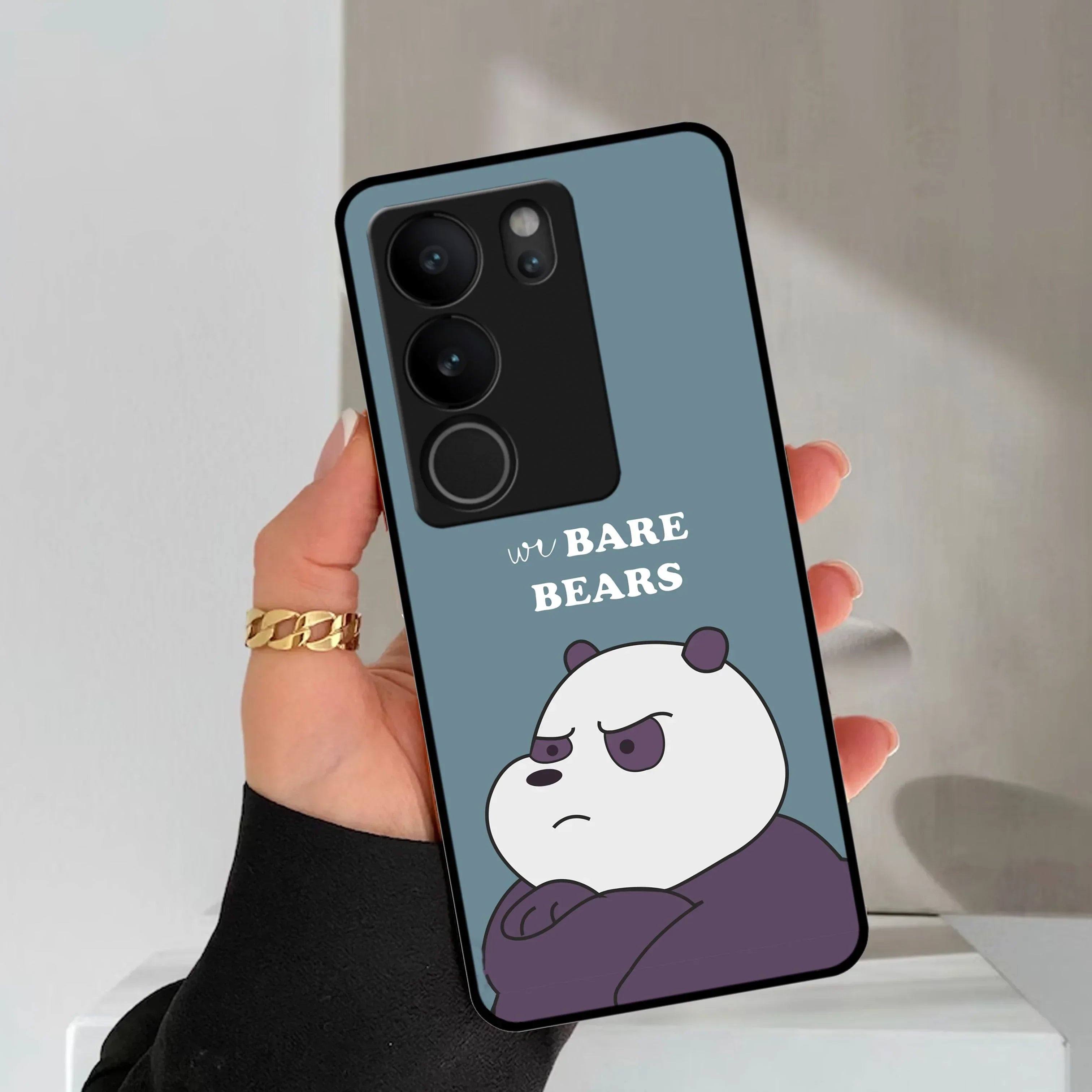 We Bare Bears Blue Glossy Metal Case Cover For Vivo - ShopOnCliQ