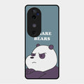 We Bare Bears Blue Glossy Metal Case Cover For Vivo V40 5G
