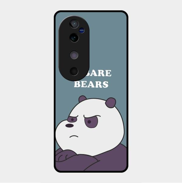 We Bare Bears Blue Glossy Metal Case Cover For Vivo V40 5G