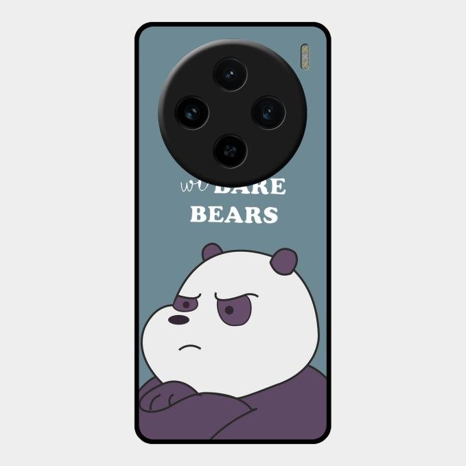 We Bare Bears Blue Glossy Metal Case Cover For Vivo X100 5G