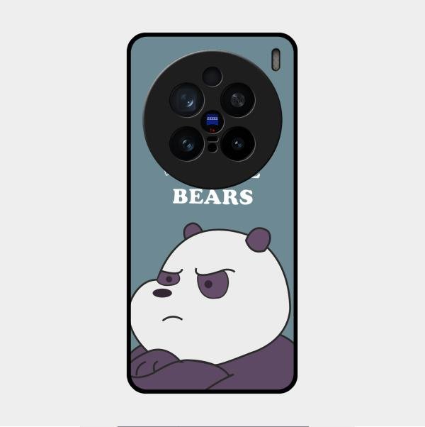 We Bare Bears Blue Glossy Metal Case Cover For Vivo X200 Pro 5G