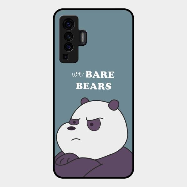 We Bare Bears Blue Glossy Metal Case Cover For Vivo X50 5G