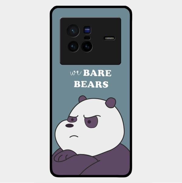 We Bare Bears Blue Glossy Metal Case Cover For Vivo X80 5G
