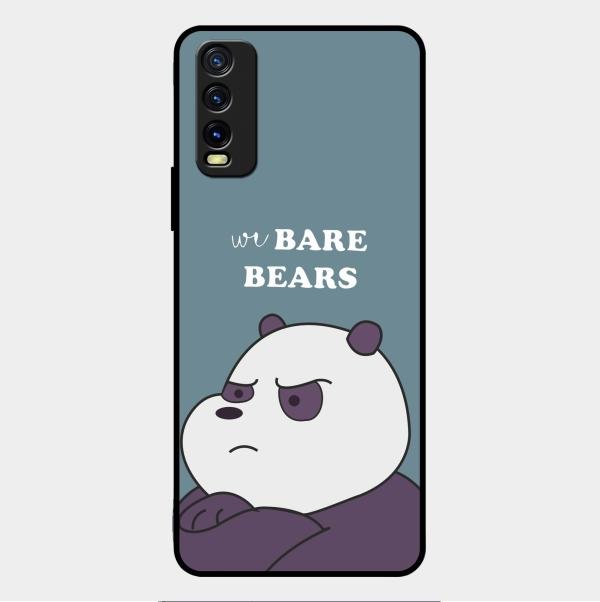 We Bare Bears Blue Glossy Metal Case Cover For Vivo Y12G