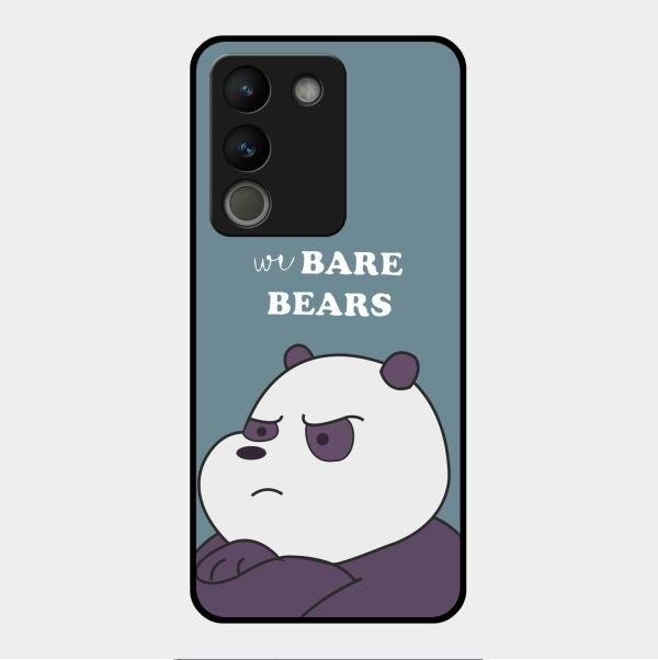 We Bare Bears Blue Glossy Metal Case Cover For Vivo Y200 5G