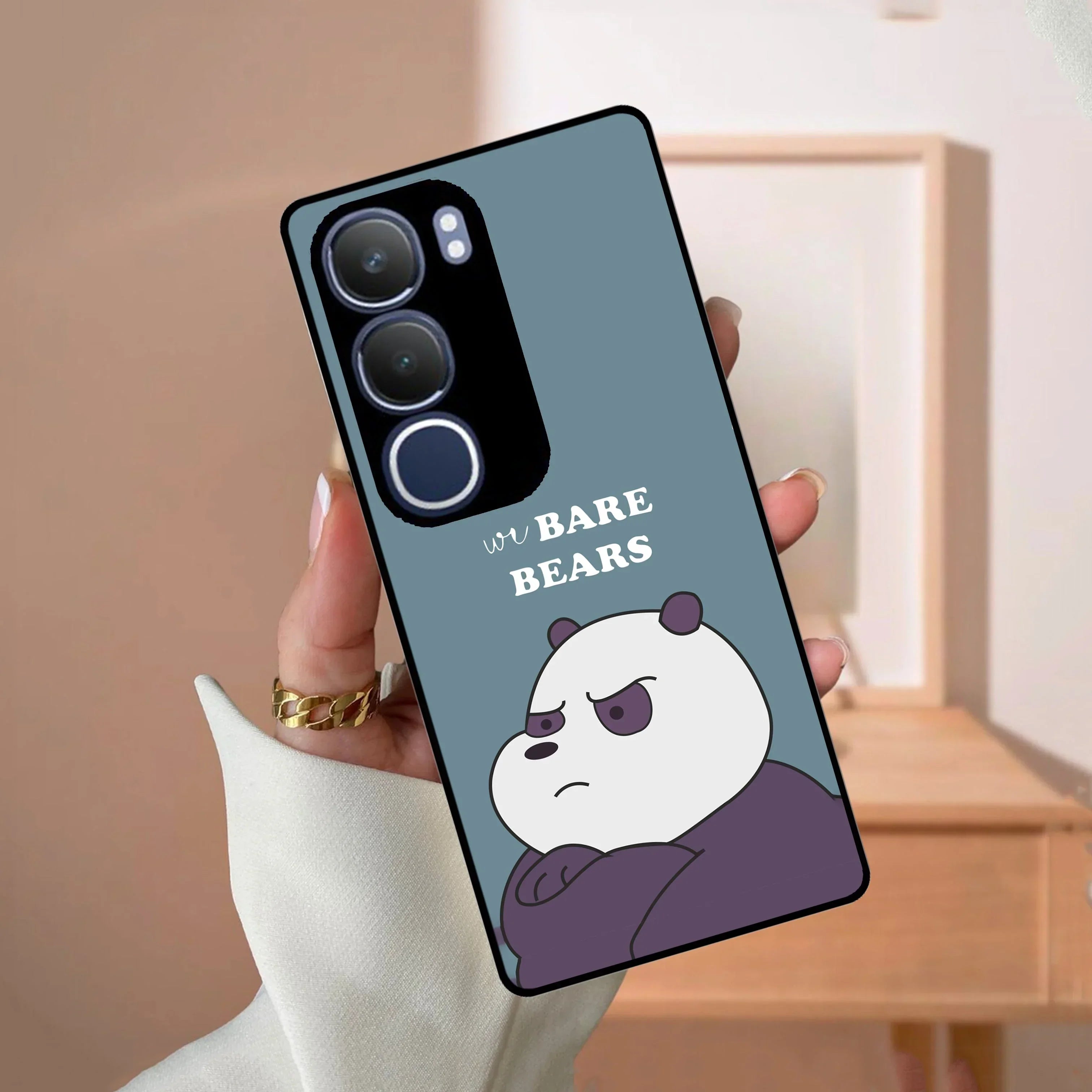 We Bare Bears Blue Glossy Metal Case Cover For Vivo - ShopOnCliQ