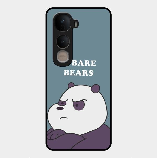 We Bare Bears Blue Glossy Metal Case Cover For Vivo Y400 5G