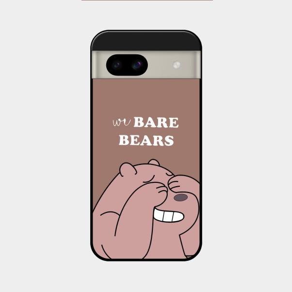 We Bare Bears Brown Glossy Metal Case Cover For Google Pixel 8A 5G