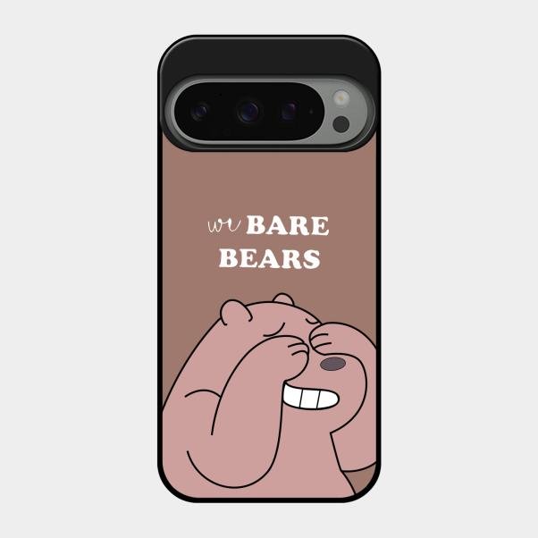 We Bare Bears Brown Glossy Metal Case Cover For Google Pixel 9 Pro 5G