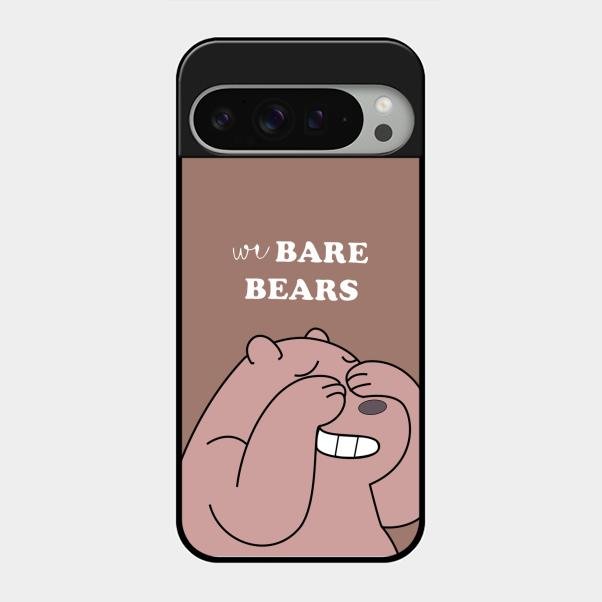We Bare Bears Brown Glossy Metal Case Cover For Google Pixel 9 Pro Xl