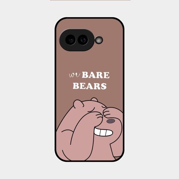 We Bare Bears Brown Glossy Metal Case Cover For Google Pixel 9A 5G