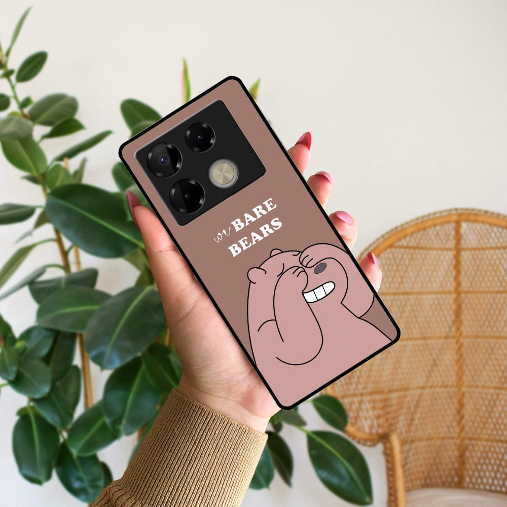 We Bare Bears Brown Glossy Metal Case Cover For Infinix