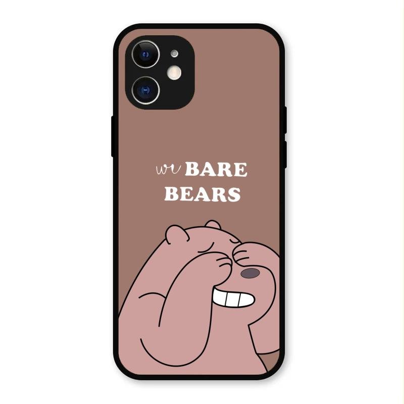 We Bare Bears Brown Glossy Metal Case Cover For iPhone 12