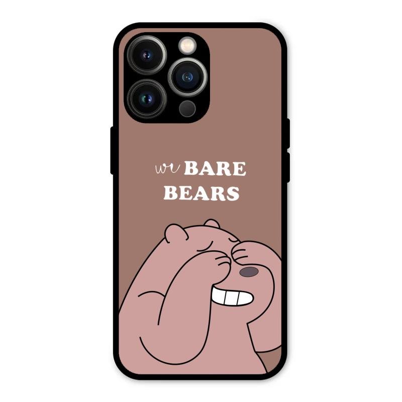 We Bare Bears Brown Glossy Metal Case Cover For iPhone 13 Pro