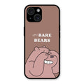 We Bare Bears Brown Glossy Metal Case Cover For iPhone 15 Plus