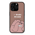 We Bare Bears Brown Glossy Metal Case Cover For iPhone 15 Pro Max
