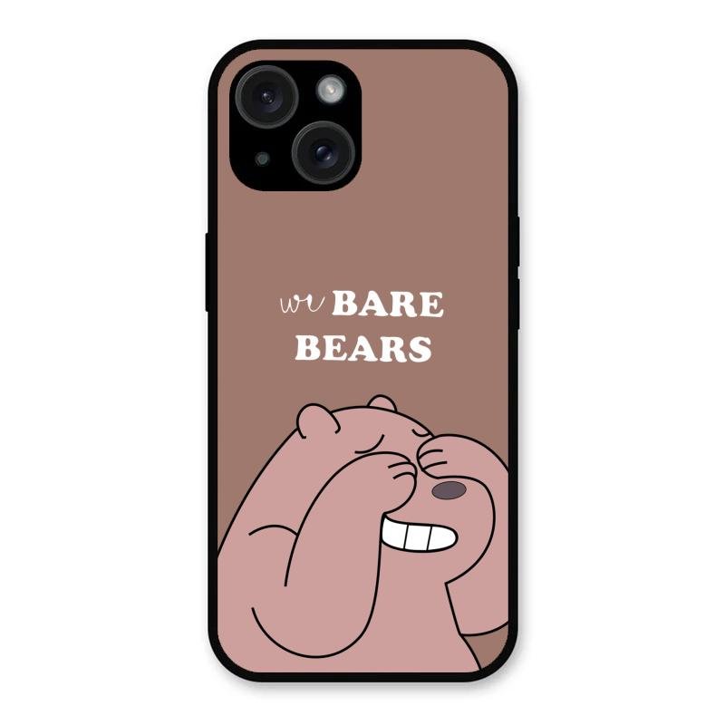 We Bare Bears Brown Glossy Metal Case Cover For iPhone 15