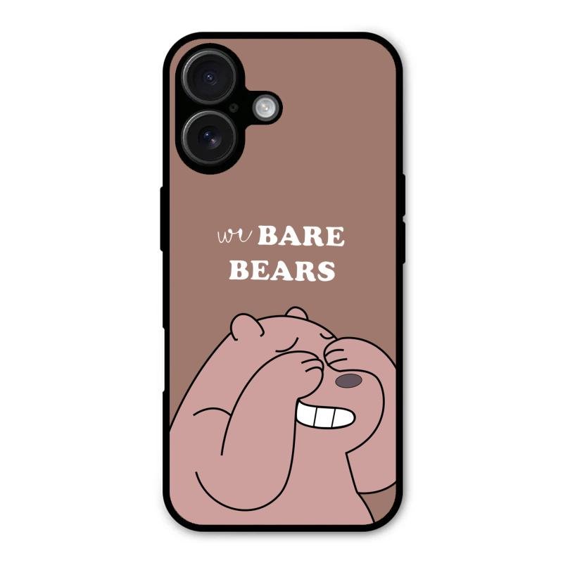 We Bare Bears Brown Glossy Metal Case Cover For iPhone 16
