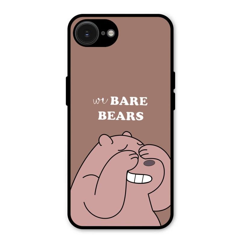 We Bare Bears Brown Glossy Metal Case Cover For iPhone 16e