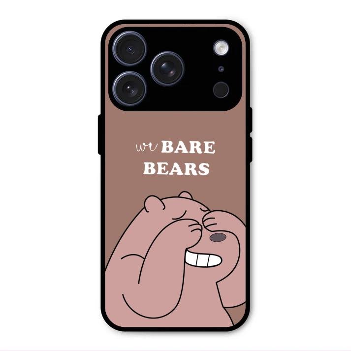 We Bare Bears Brown Glossy Metal Case Cover For iPhone 17 Pro
