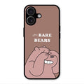 We Bare Bears Brown Glossy Metal Case Cover For iPhone 17