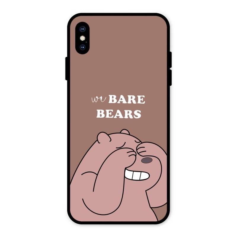 We Bare Bears Brown Glossy Metal Case Cover For iPhone XS Max