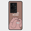 We Bare Bears Brown Glossy Metal Case Cover For Iqoo 11 5G