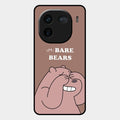 We Bare Bears Brown Glossy Metal Case Cover For Iqoo 12 5G