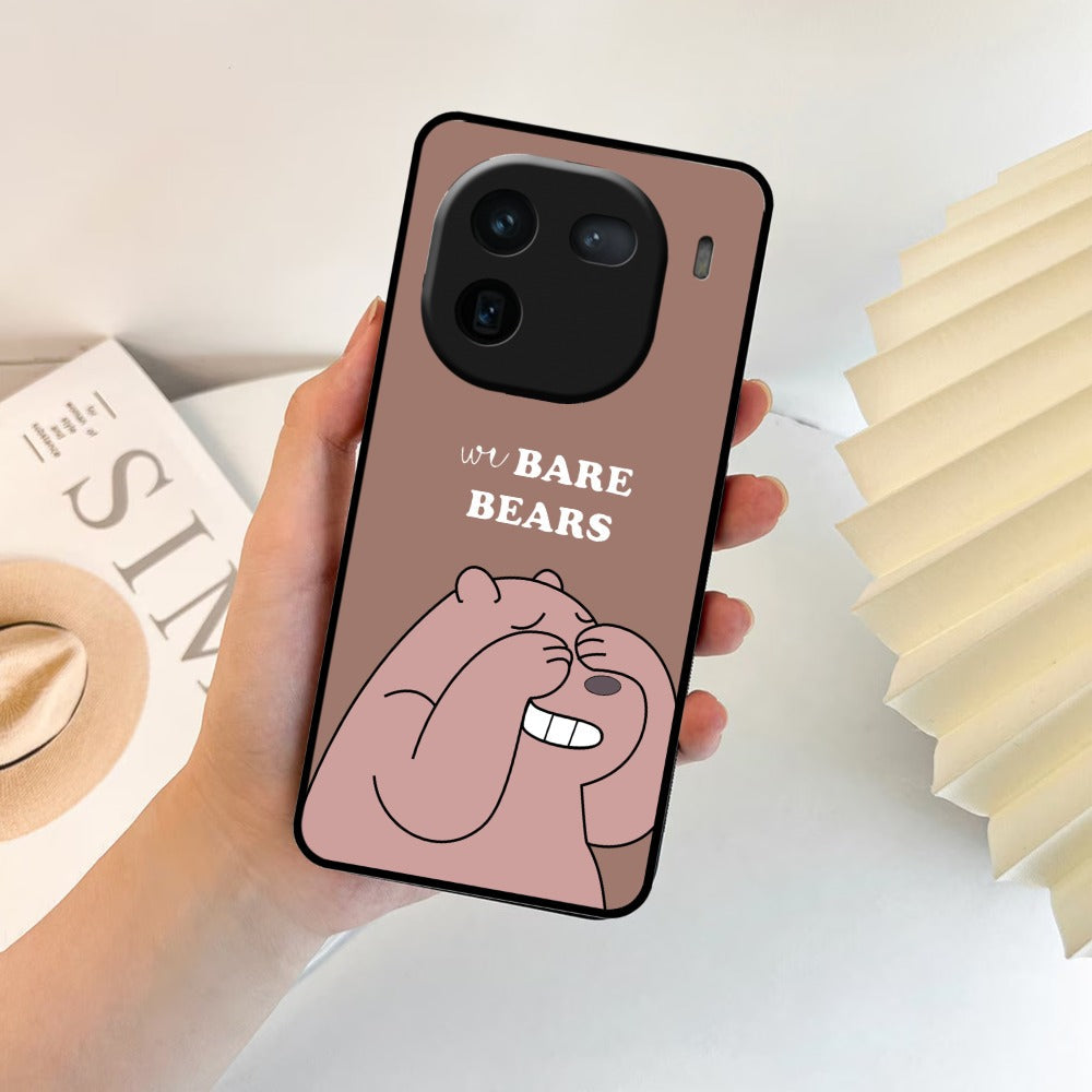 We Bare Bears Brown Glossy Metal Case Cover For Vivo