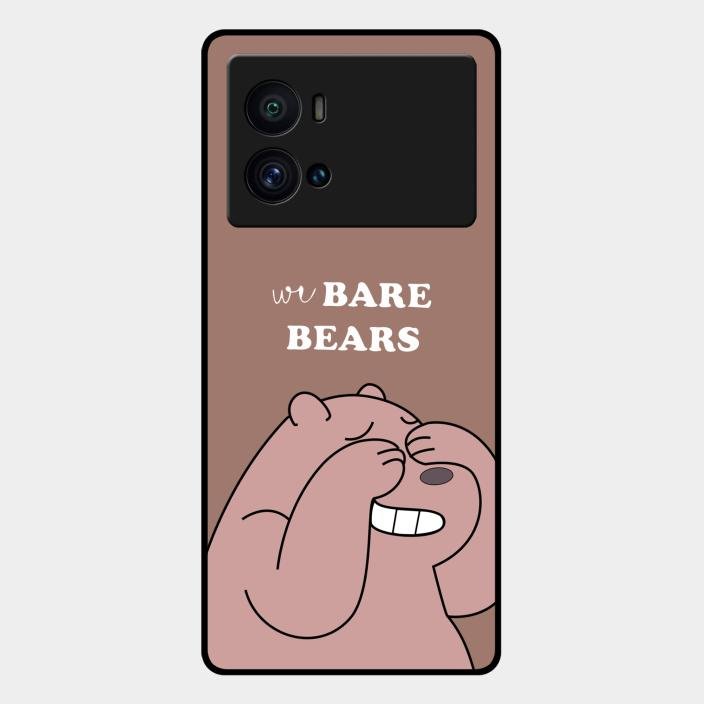 We Bare Bears Brown Glossy Metal Case Cover For Iqoo 9 Pro 5G
