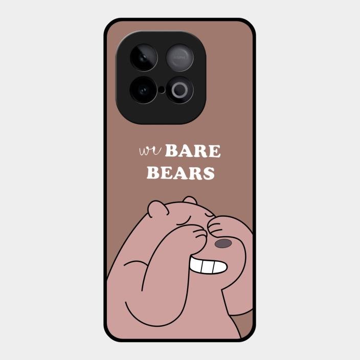We Bare Bears Brown Glossy Metal Case Cover For Iqoo Neo 10 5G