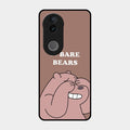 We Bare Bears Brown Glossy Metal Case Cover For Iqoo Z10R