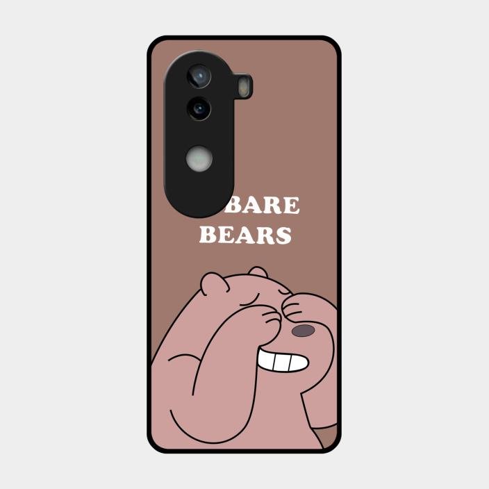 We Bare Bears Brown Glossy Metal Case Cover For Iqoo Z9S 5G