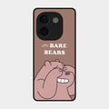 We Bare Bears Brown Glossy Metal Case Cover For Iqoo Z9S Pro 5G