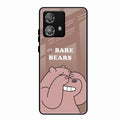 We Bare Bears Brown Glossy Metal Case Cover For Motorola Edge 40 5G