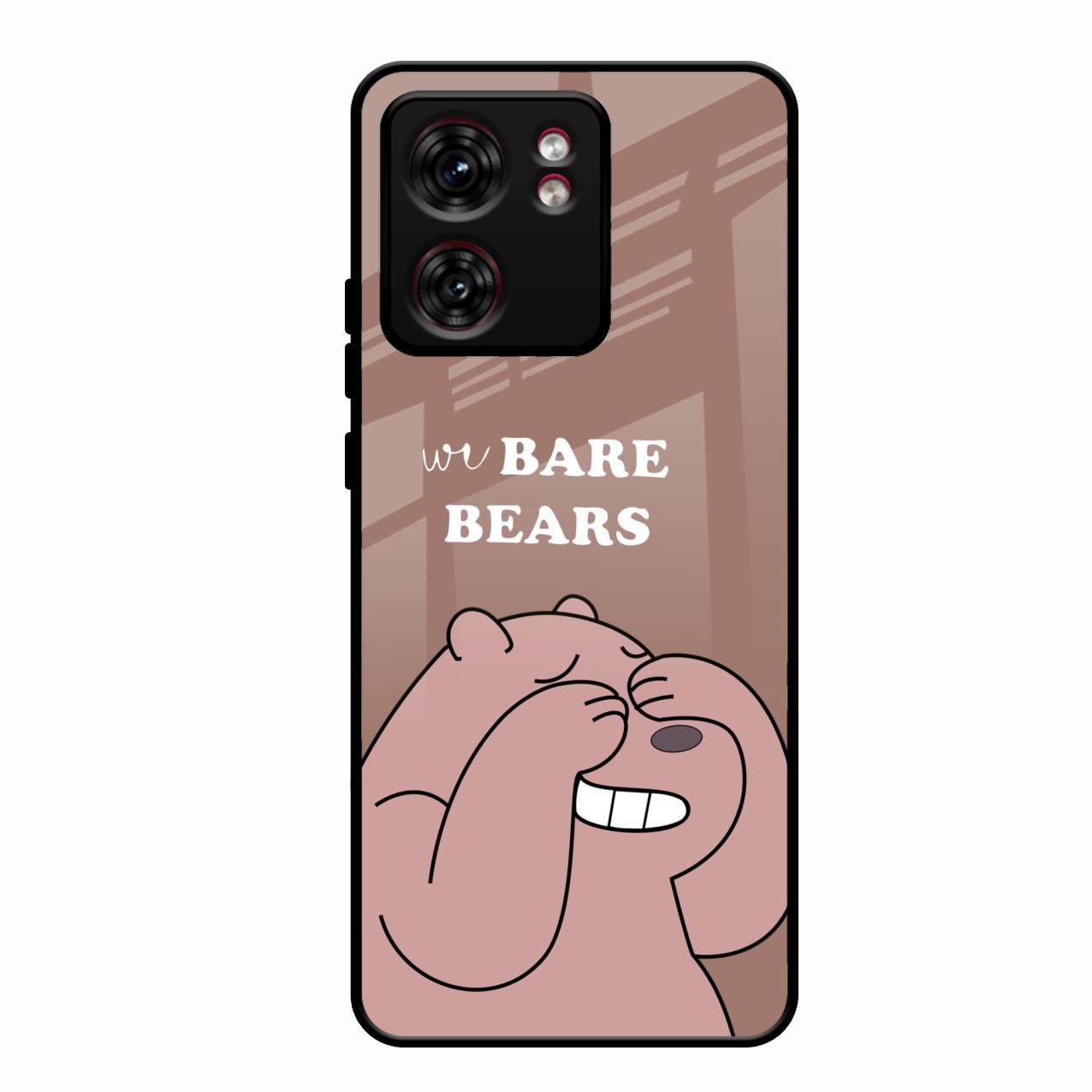 We Bare Bears Brown Glossy Metal Case Cover For Motorola Edge 40