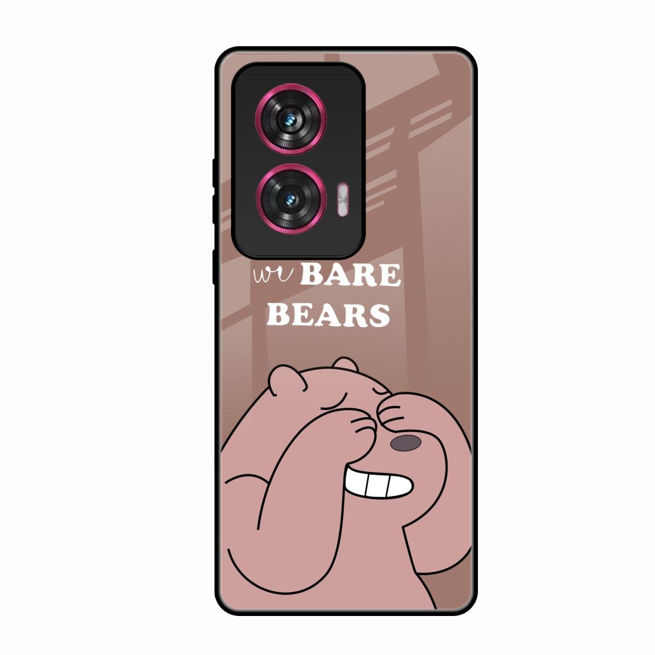 We Bare Bears Brown Glossy Metal Case Cover For Motorola Edge 50 Fusion 5G