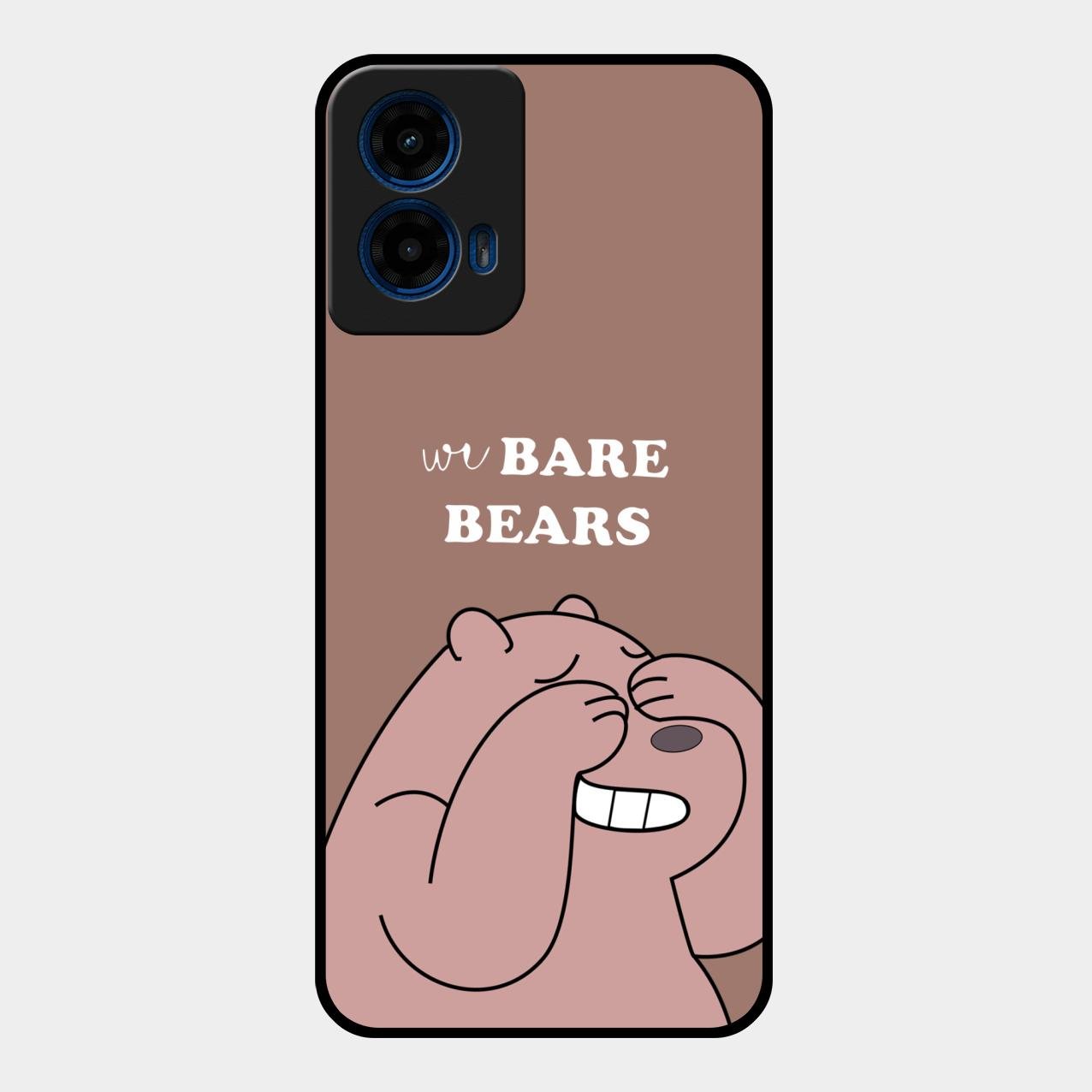We Bare Bears Brown Glossy Metal Case Cover For Motorola G45 5G
