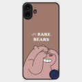 We Bare Bears Brown Glossy Metal Case Cover For Nothing Cmf Phone 1