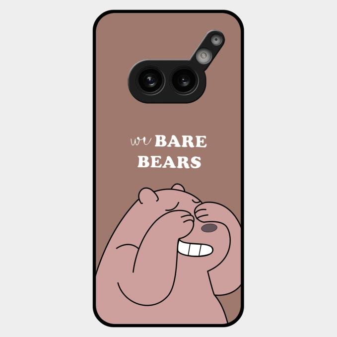 We Bare Bears Brown Glossy Metal Case Cover For Nothing Phone 2A Plus