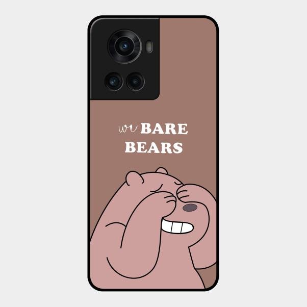 We Bare Bears Brown Glossy Metal Case Cover For Oneplus 10R 5G
