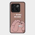 We Bare Bears Brown Glossy Metal Case Cover For Oneplus 10T 5G