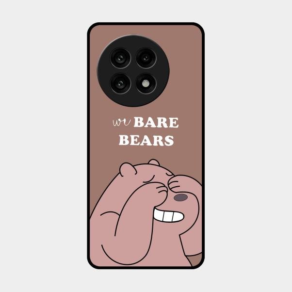 We Bare Bears Brown Glossy Metal Case Cover For Oneplus 13R 5G