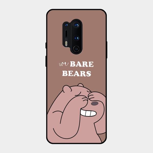 We Bare Bears Brown Glossy Metal Case Cover For Oneplus 8 Pro