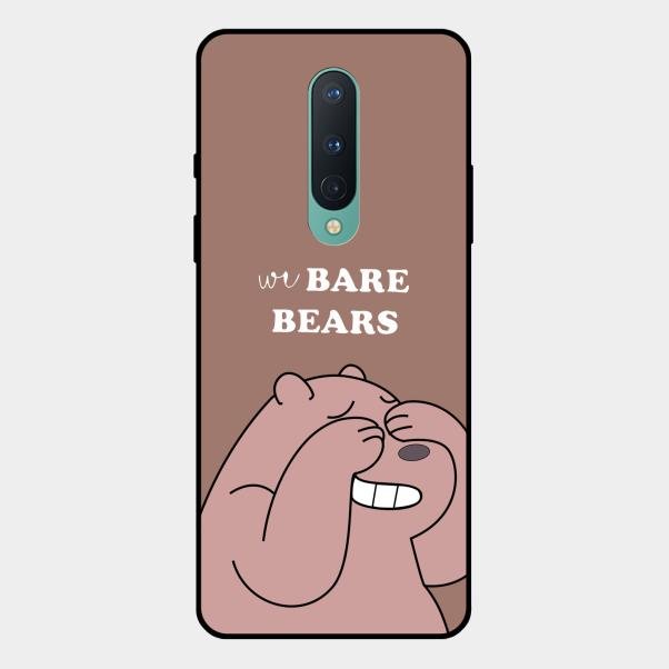 We Bare Bears Brown Glossy Metal Case Cover For Oneplus 8