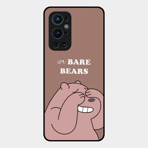 We Bare Bears Brown Glossy Metal Case Cover For Oneplus 9 Pro 5G