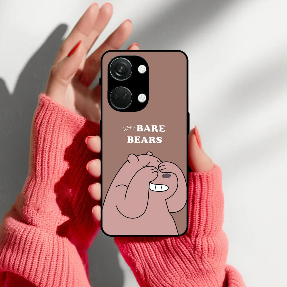 We Bare Bears Brown Glossy Metal Case Cover For OnePlus