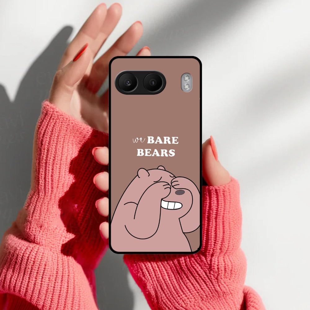 We Bare Bears Brown Glossy Metal Case Cover For OnePlus
