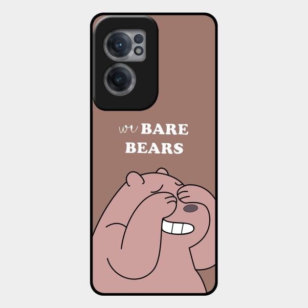 We Bare Bears Brown Glossy Metal Case Cover For Oneplus Nord Ce 2 5G